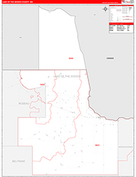 Lake-Of-The-Woods Red Line<br>Wall Map